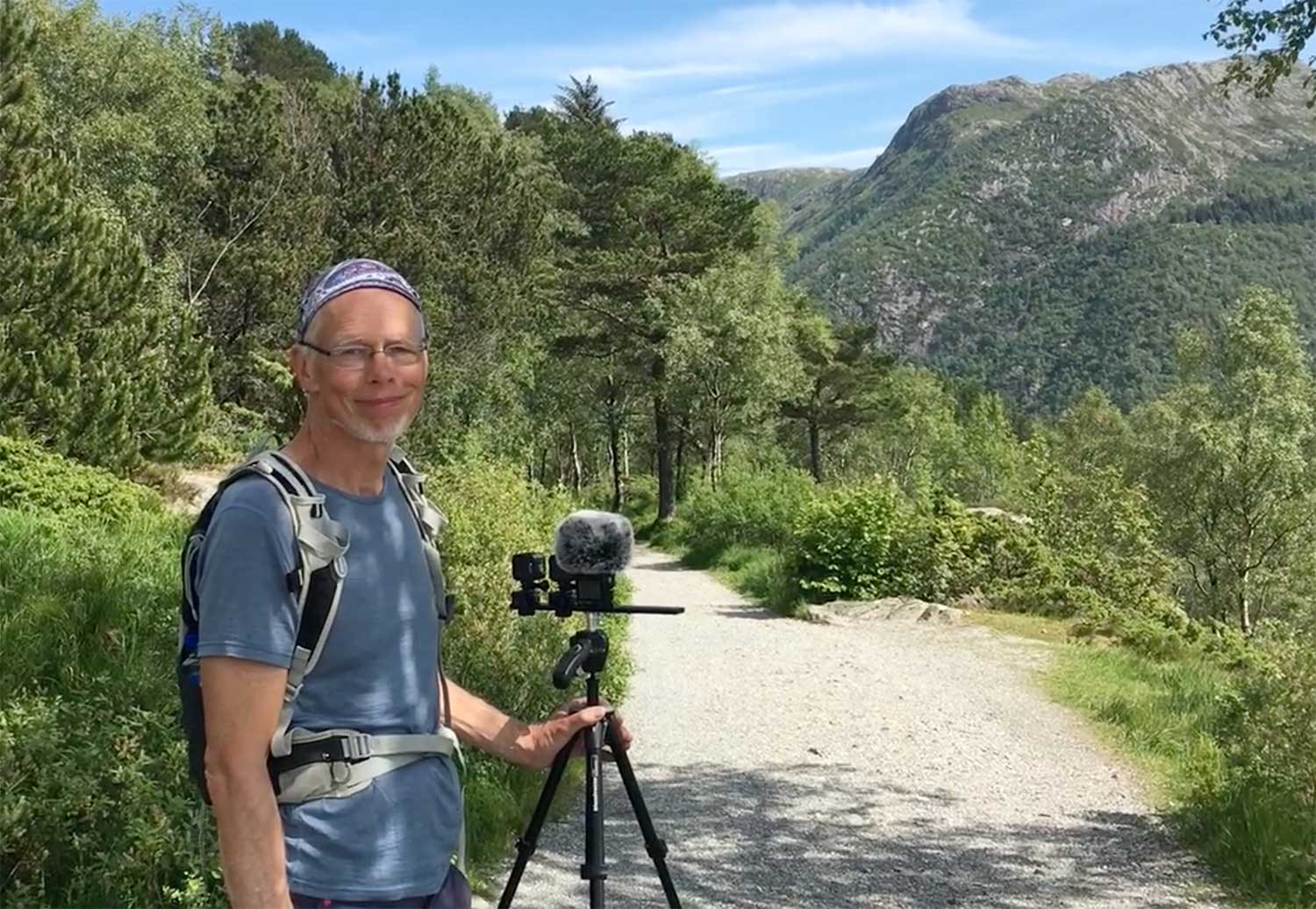 The author with the VR120 setup on location in beautiful Bergen. (Photo: Berit Hartveit)