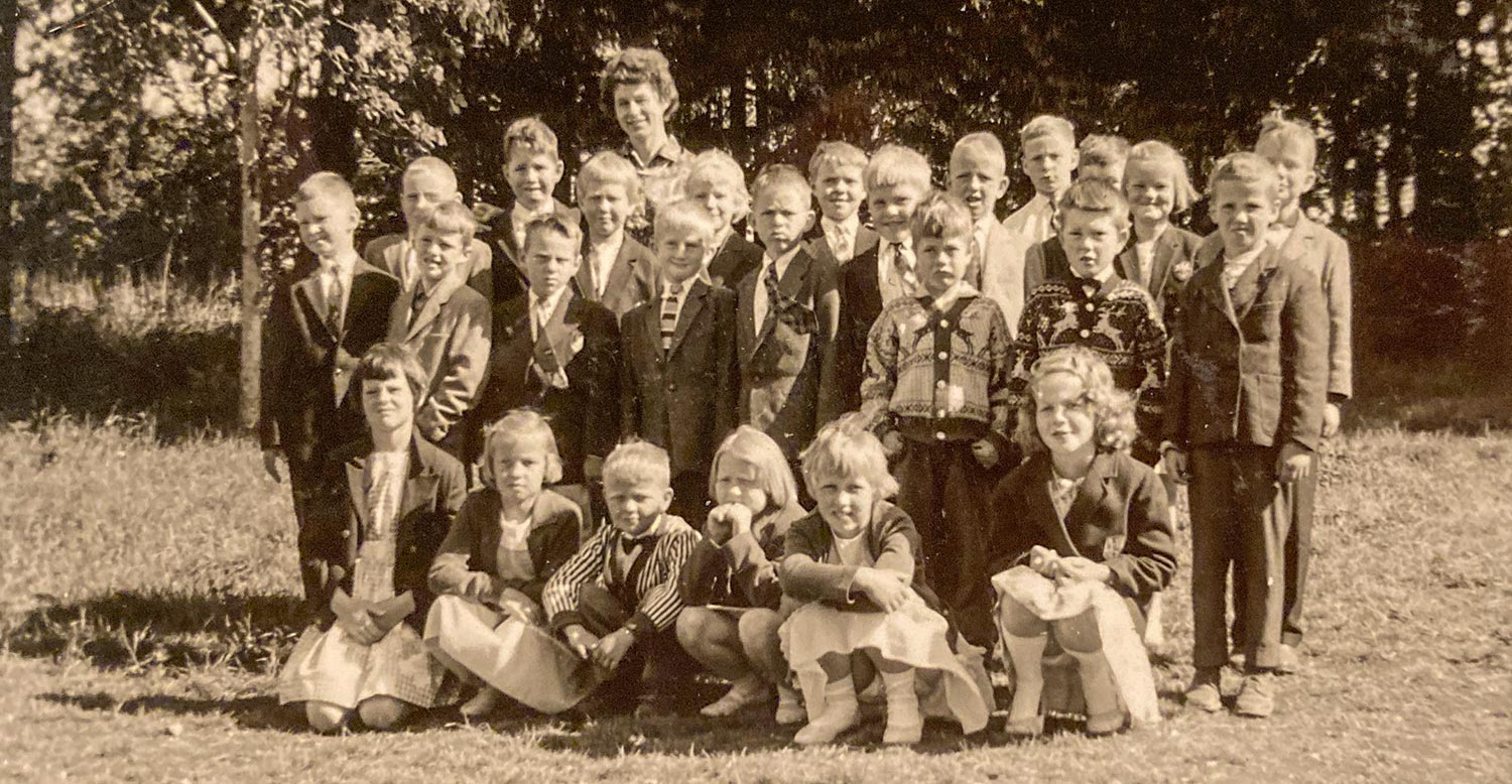 Klassebilde fra Rokke skole, 1962.