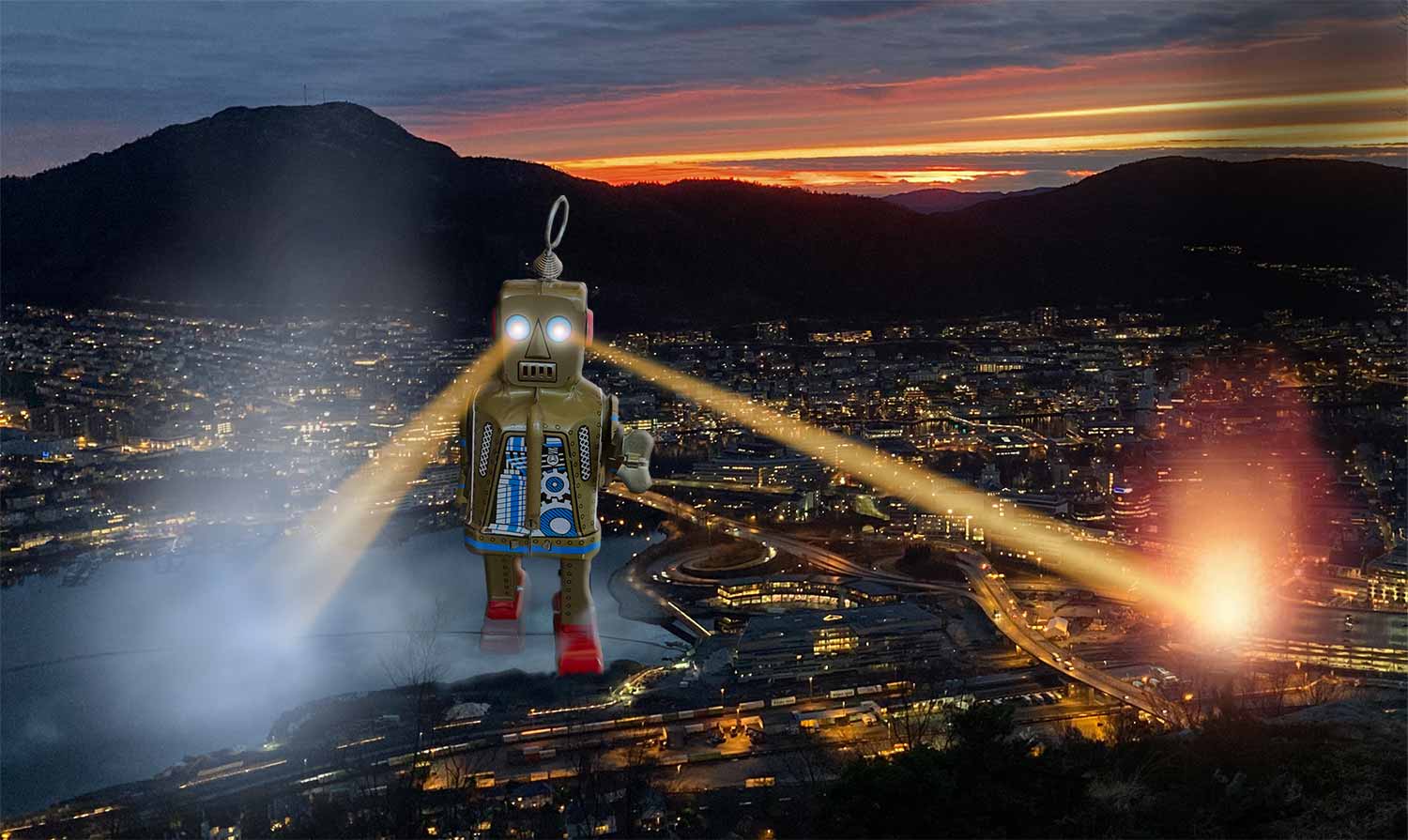 Illustrasjonsbilde, robot herjer i Bergen.